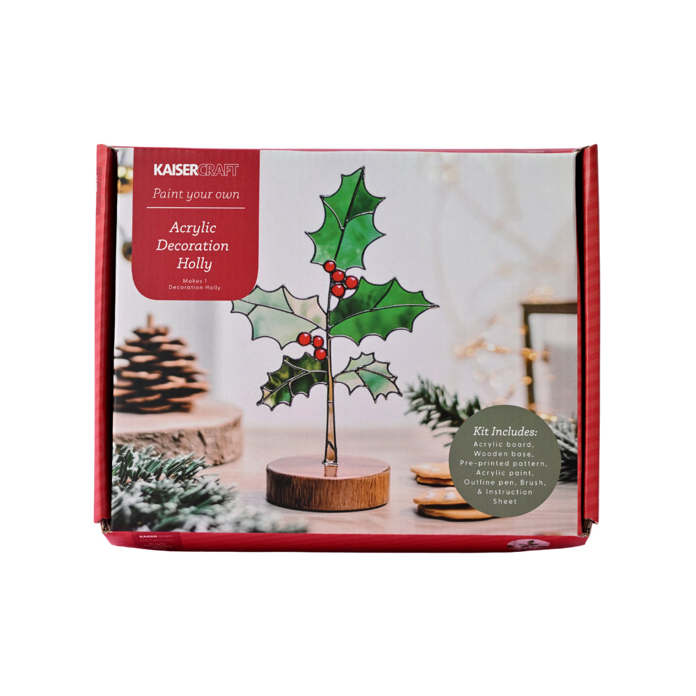 Christmas Paint Your Own Acrylic Decoration Kit - Holly